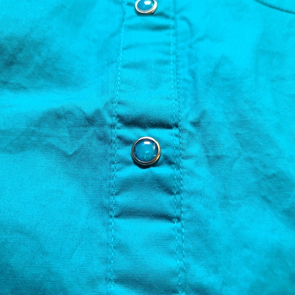 Teal pearl snap button down - Picture 4 of 4